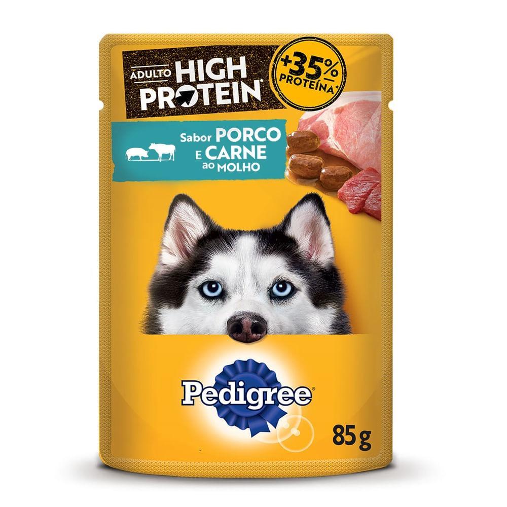Ração Úmida Pedigree Sachê High Protein Cães Adultos Porco e Carne ao Molho - 2