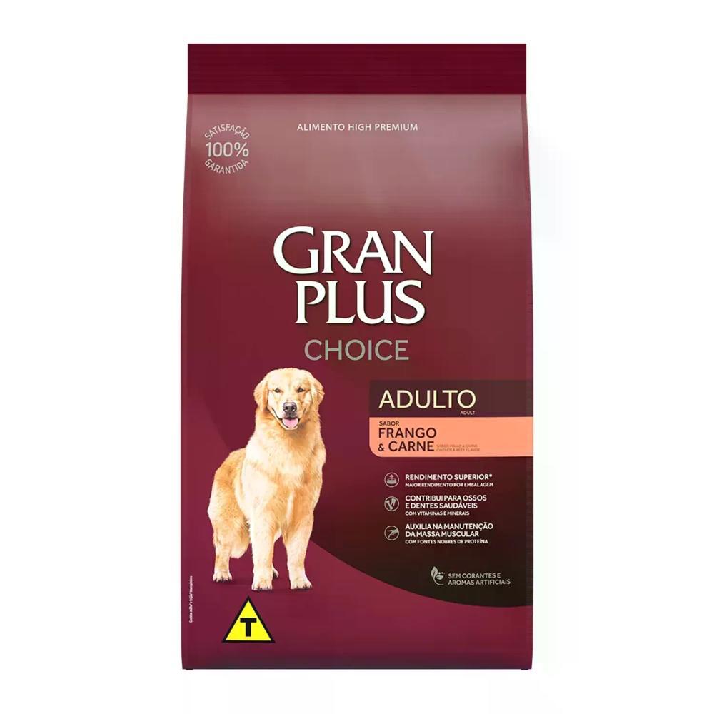Ração GranPlus Choice Cães Adultos Frango e Carne - 1