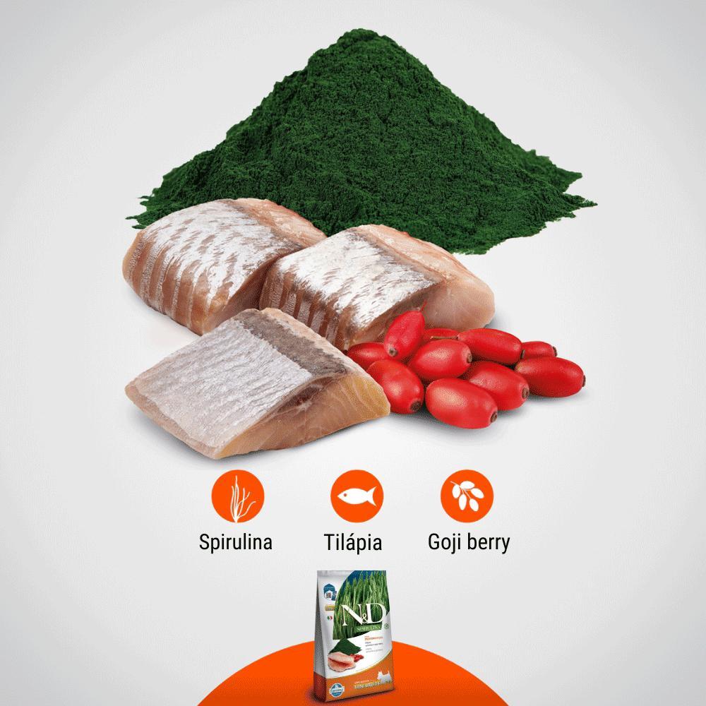 Ração N&amp;D Spirulina Cães Adultos Mini Tilápia - 6