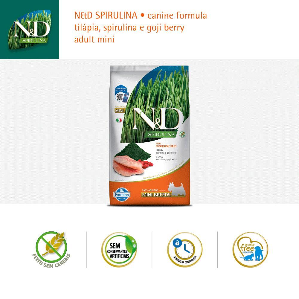 Ração N&amp;D Spirulina Cães Adultos Mini Tilápia - 7