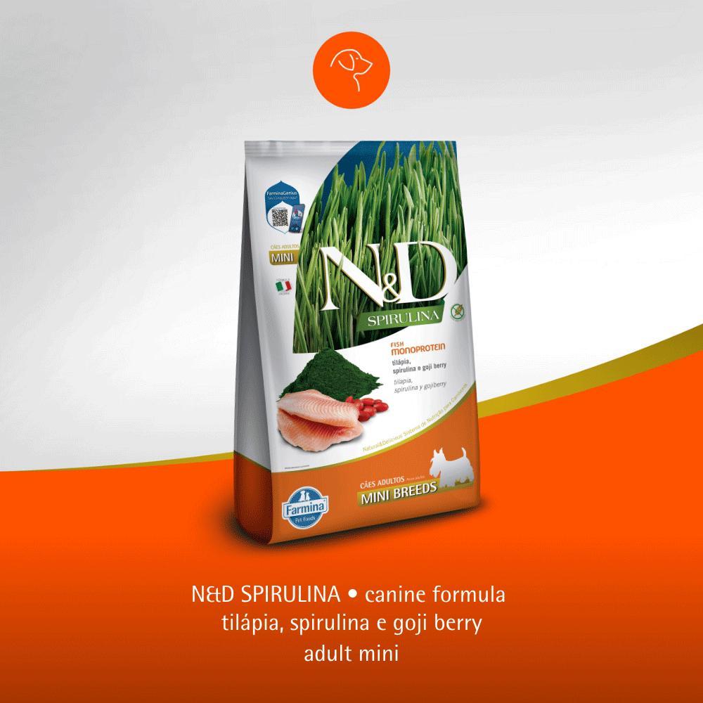 Ração N&amp;D Spirulina Cães Adultos Mini Tilápia - 9
