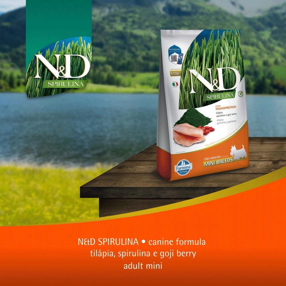 Ração N&amp;D Spirulina Cães Adultos Mini Tilápia - 10