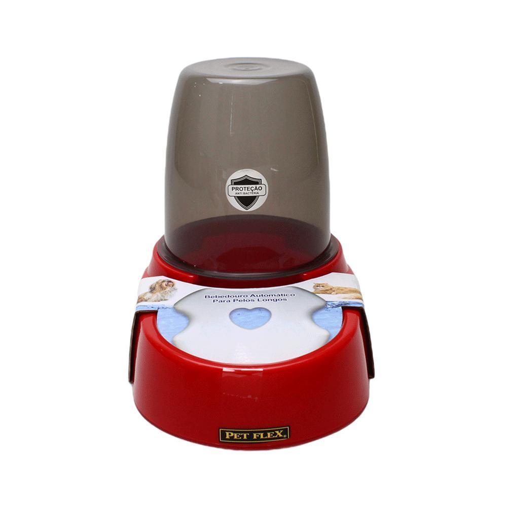 Bebedouro Automático Pelo Longo Pet Flex Vermelho - 1