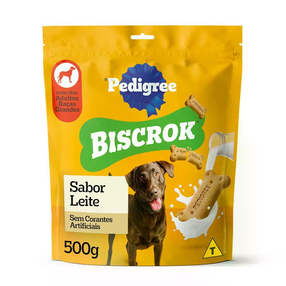 Biscoito Pedigree Biscrok para Cães Adultos Raças Grandes Leite - 1