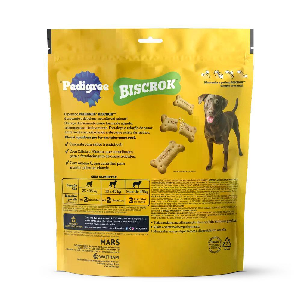 Biscoito Pedigree Biscrok para Cães Adultos Raças Grandes Leite - 3
