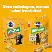 Biscoito Pedigree Biscrok para Cães Adultos Raças Grandes Leite