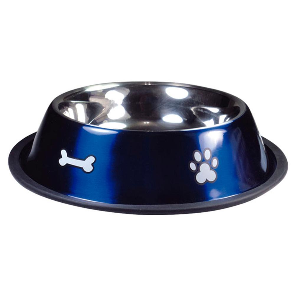 Comedouro Inox Rubber Print Azul Jambo - 2