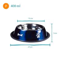 Comedouro Inox Rubber Print Azul Jambo - 4