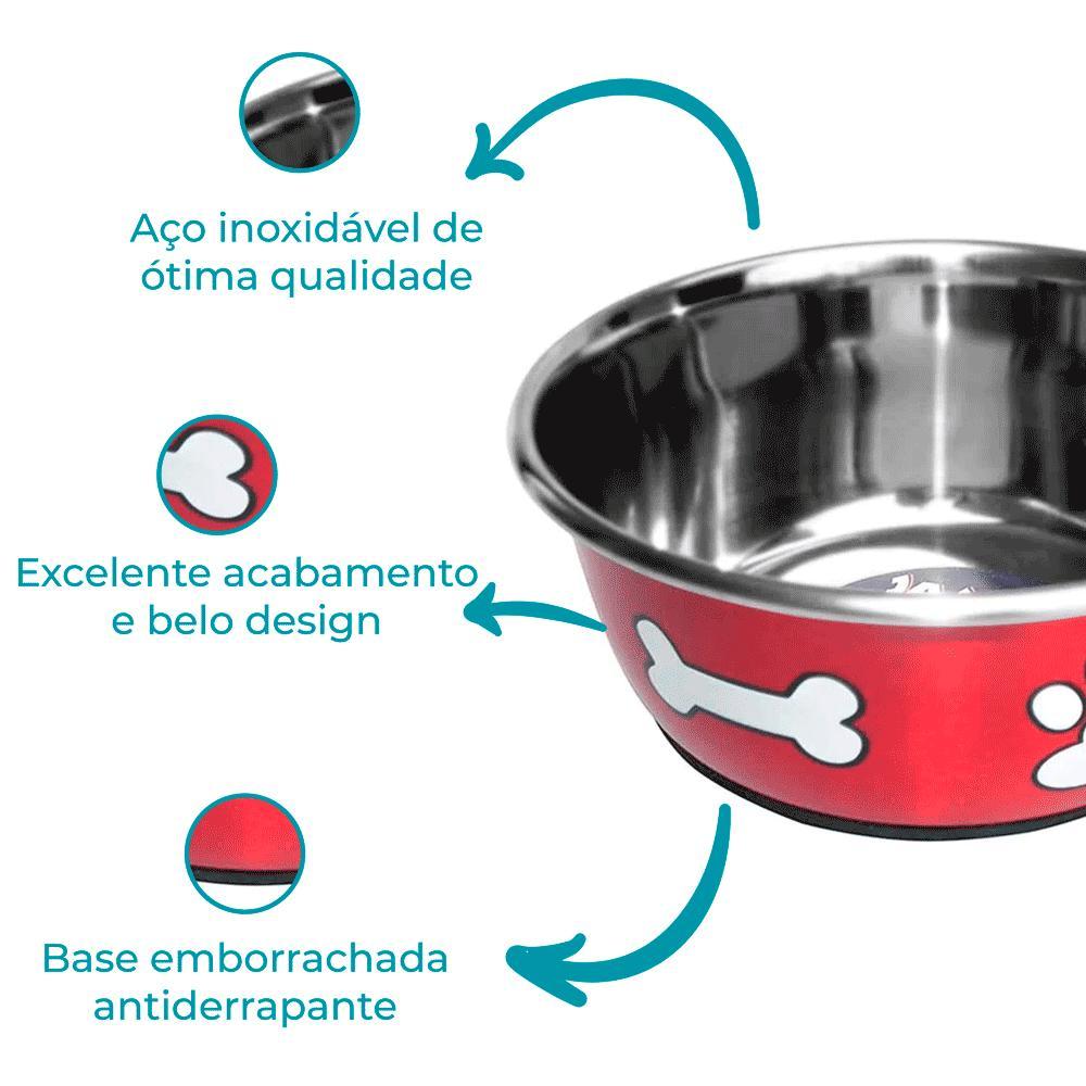 Comedouro Metálico Vermelho Jambo - 3