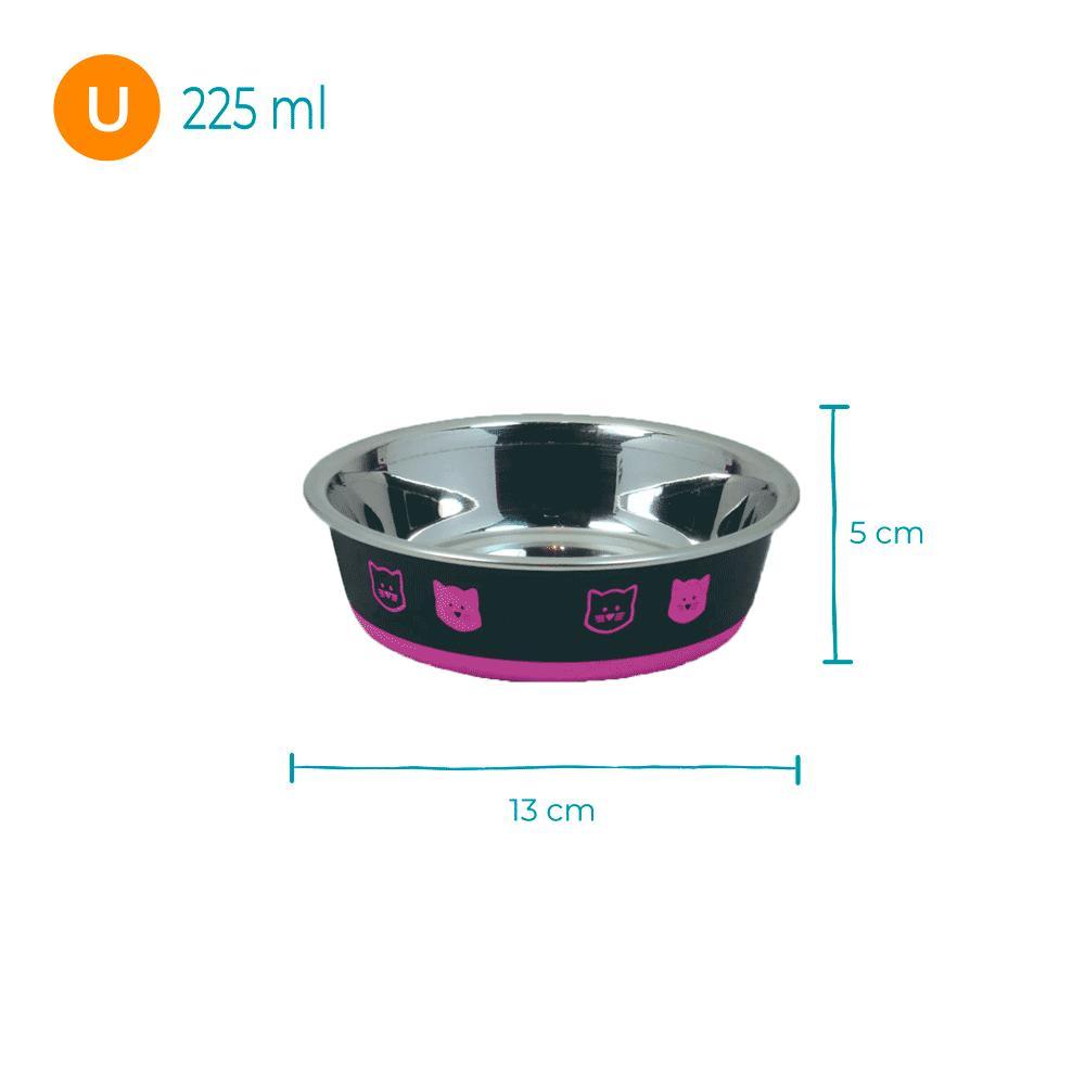 Comedouro Gatos Inox Fusion Rosa Jambo - 3