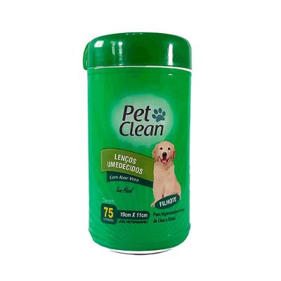 Lenço Umedecido Cães e Gatos Filhotes Pet Clean