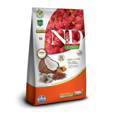 Ração N&amp;D Quinoa Gatos Adultos Skin &amp; Coat Peixe