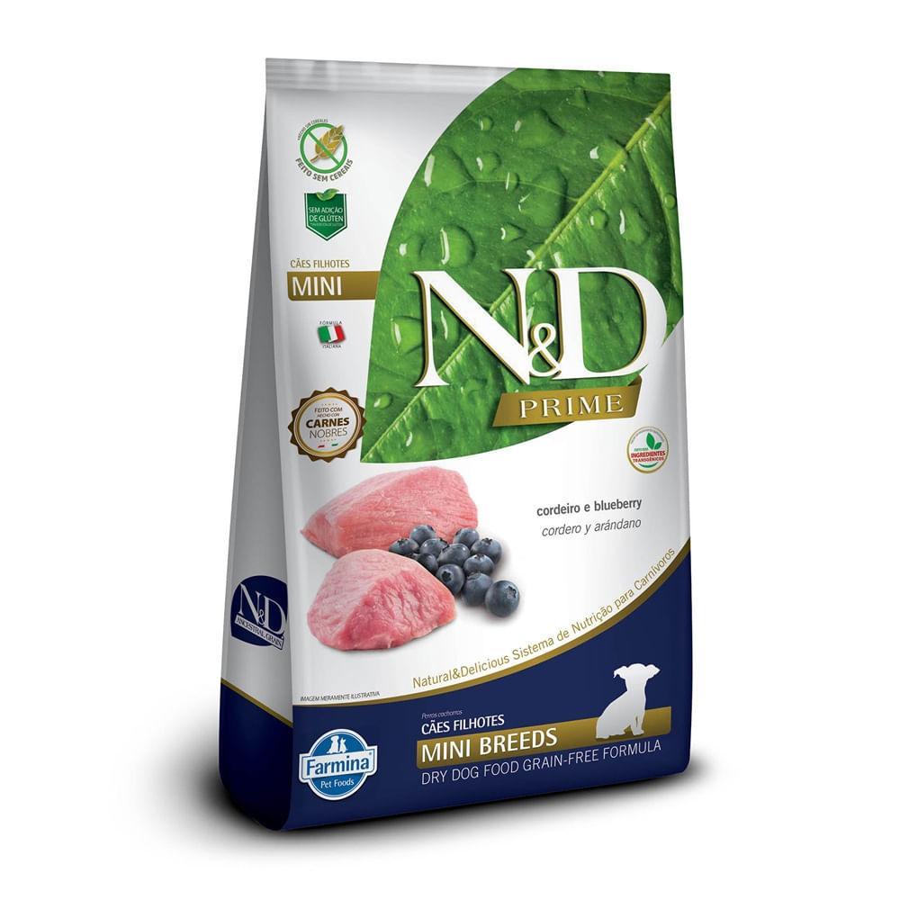 Ração N&D Prime Cães Puppy Mini Cordeiro e Blueberry 800g - 1