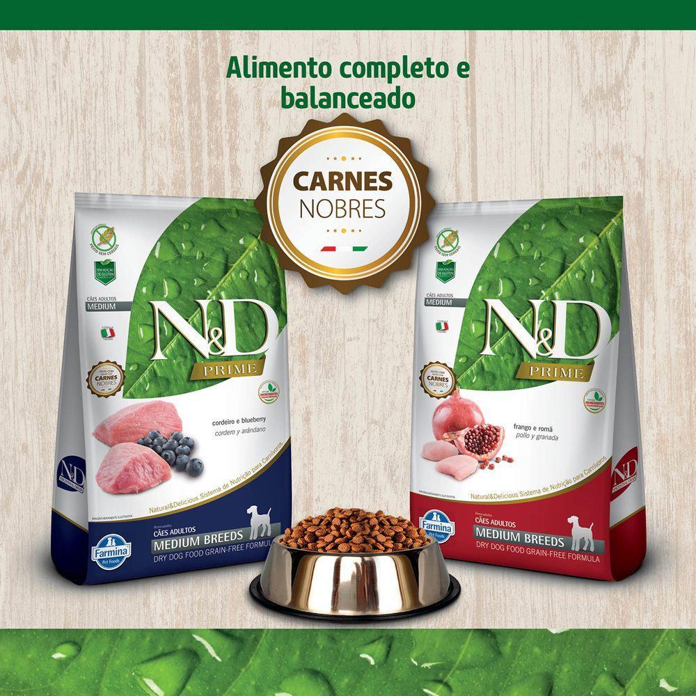 Ração N&amp;D Prime Cães Adultos Porte Médio Cordeiro e Blueberry - 3