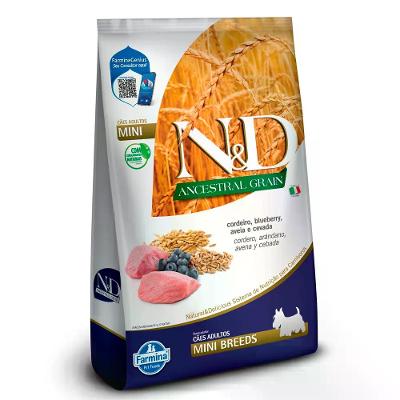 Ração N&amp;D Ancestral Grain Cães Adultos Mini Cordeiro