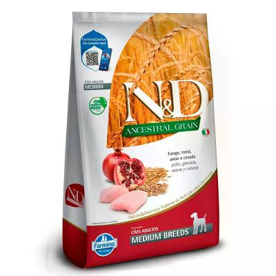 Ração N&amp;D Ancestral Grain Cães Adultos Medium Frango