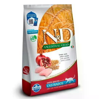 Ração N&amp;D Ancestral Grain Gatos Adultos Castrados