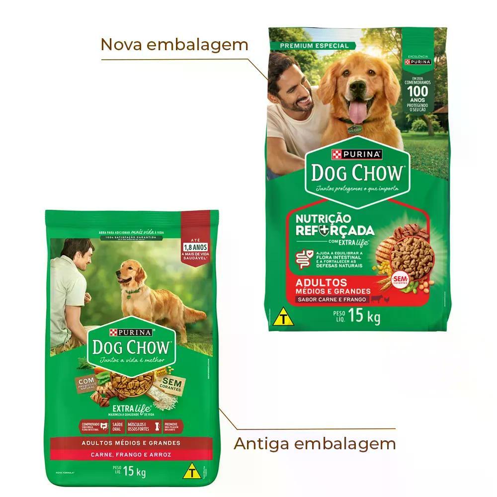 Ração Dog Chow Cães Adultos Médios e Grandes Carne, Frango e Arroz - 2