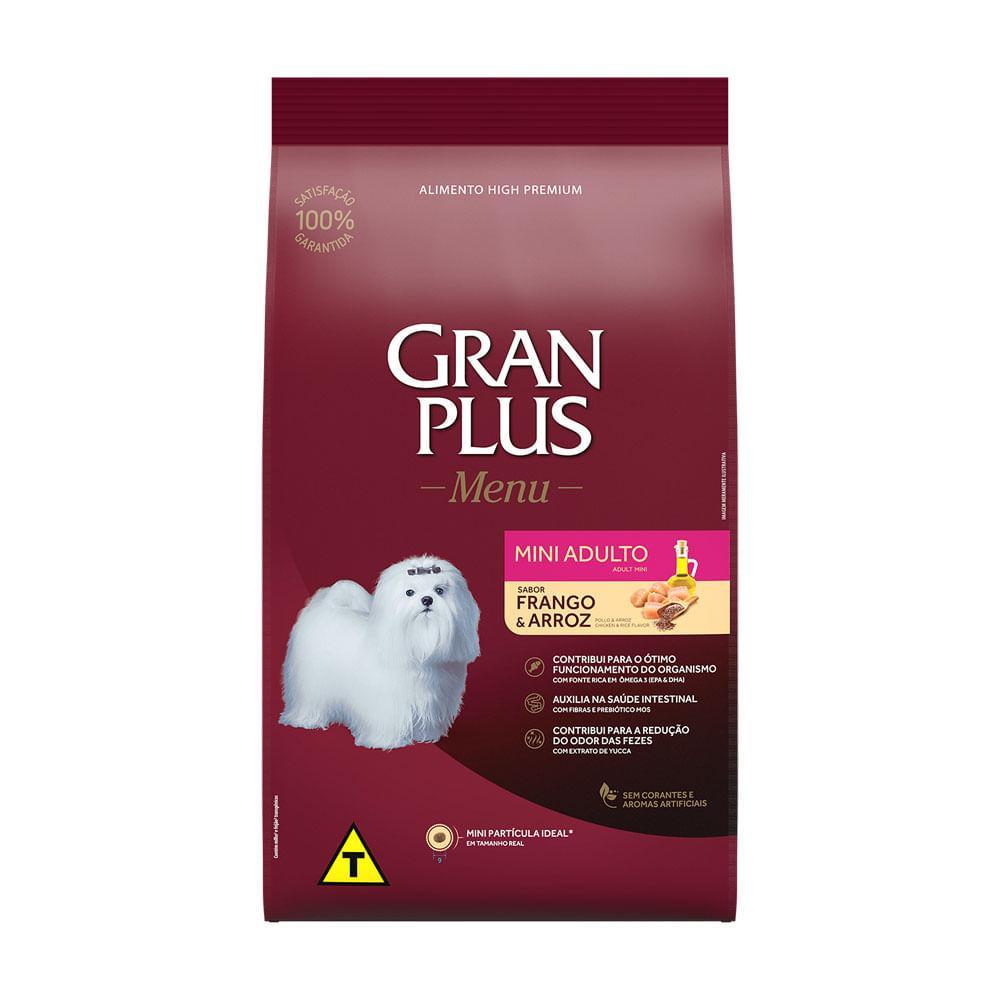 Ração GranPlus Menu Cães Adultos Mini Frango e Arroz - 1
