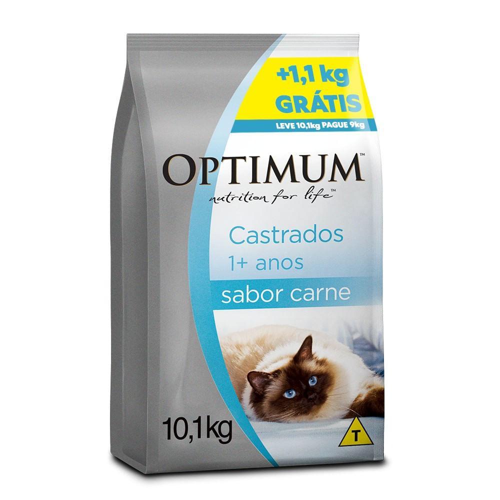 Ração Optimum para Gatos Adultos Castrados Carne - 1