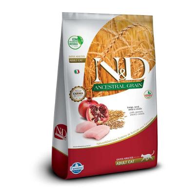 Ração N&amp;D Ancestral Grain Gatos Adultos Frango e Romã
