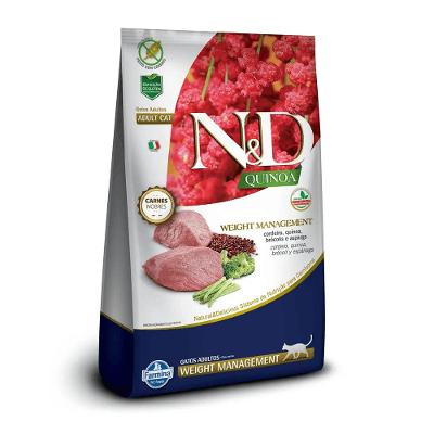 Ração N&amp;D Quinoa Gatos Adultos Weight Cordeiro