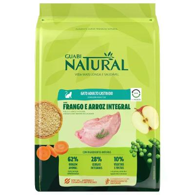 Ração Guabi Natural Gato Adulto Castrado Frango e Arroz Integral