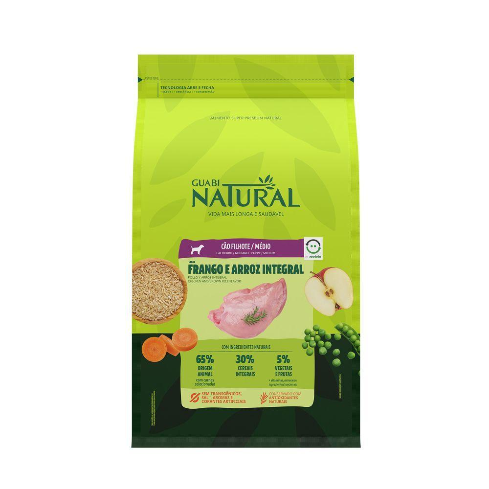 Ração Guabi Natural Cães Filhotes Médios Frango e Arroz Integral - 1