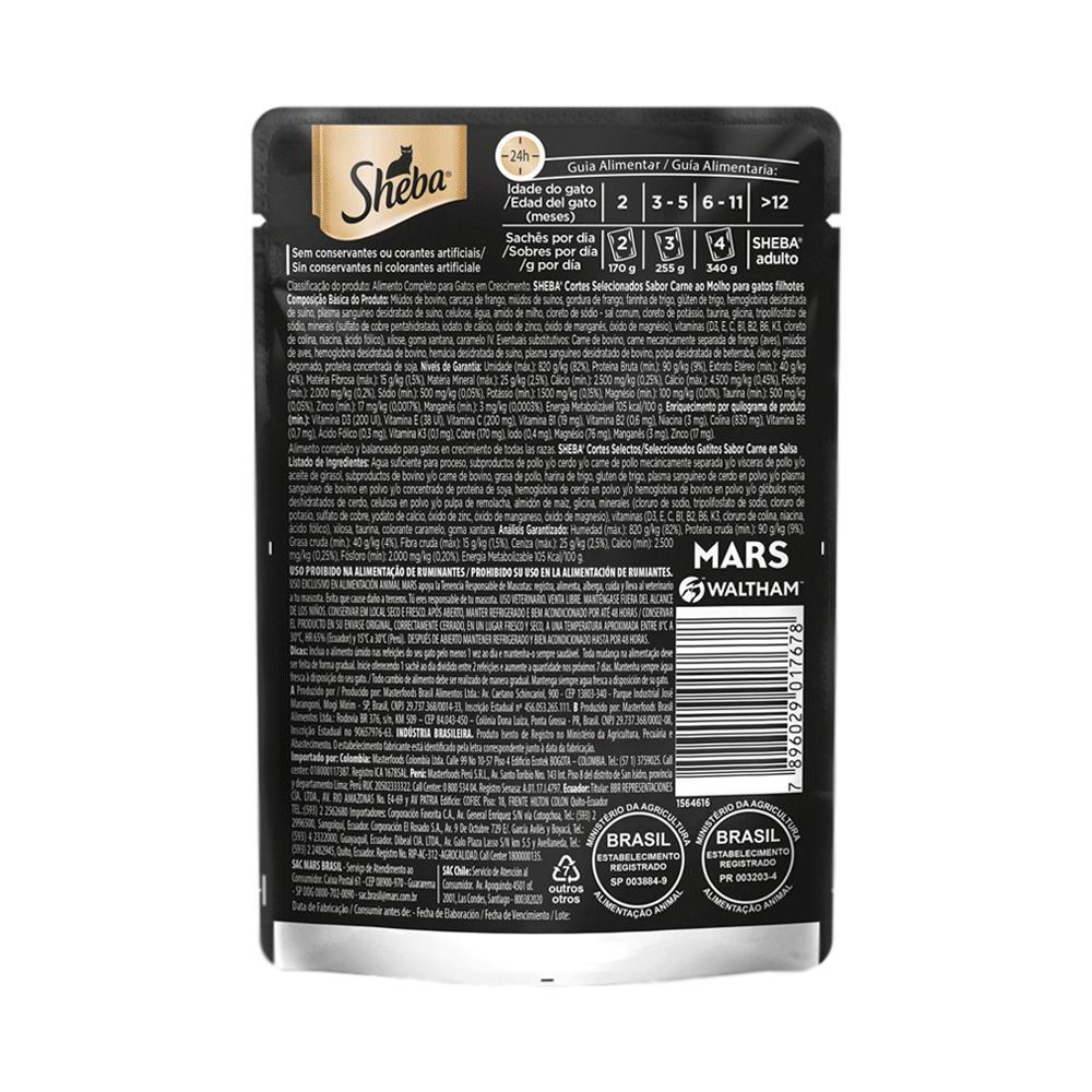 Ração Úmida Sheba Gatos Filhotes Sachê Carne ao Molho - 5