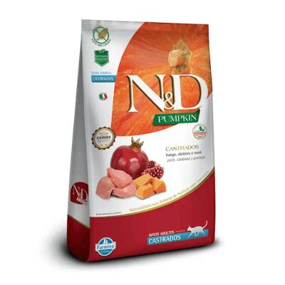 Ração N&amp;D Pumpkin Gatos Adultos Castrados Frango