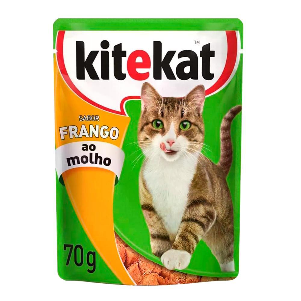 Ração Úmida KiteKat Sachê para Gatos Adultos Frango ao Molho - 1