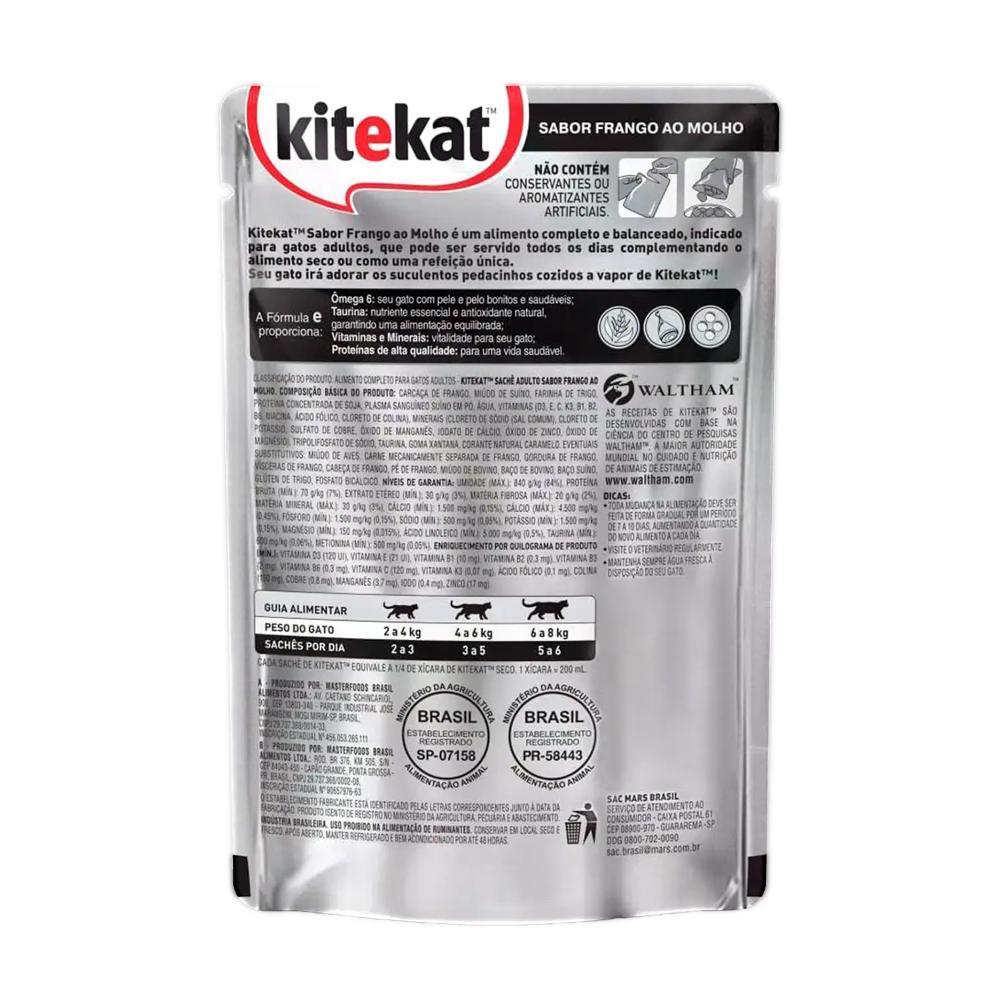 Ração Úmida KiteKat Sachê para Gatos Adultos Frango ao Molho - 3