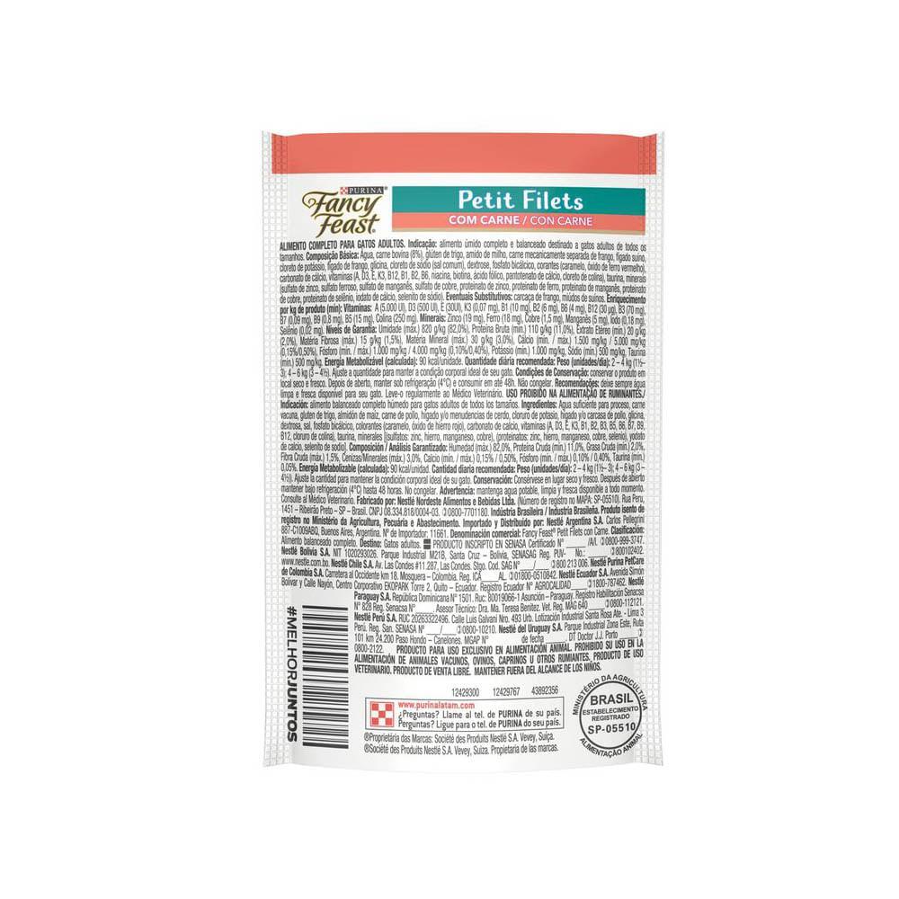 Ração Úmida Fancy Feast Petit Filet Carne - 6