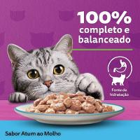 Ração Úmida Whiskas Sachê Atum ao Molho Gatos Adultos - 6