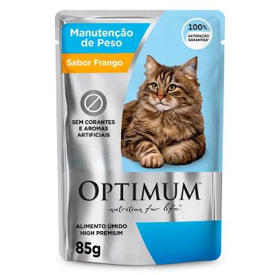Ração Úmida Optimum Sachê Gatos Adultos Manutenção de Peso Frango