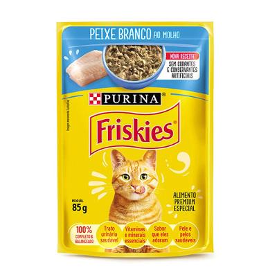 Ração Úmida Friskies Gatos Adultos Peixe Branco ao Molho