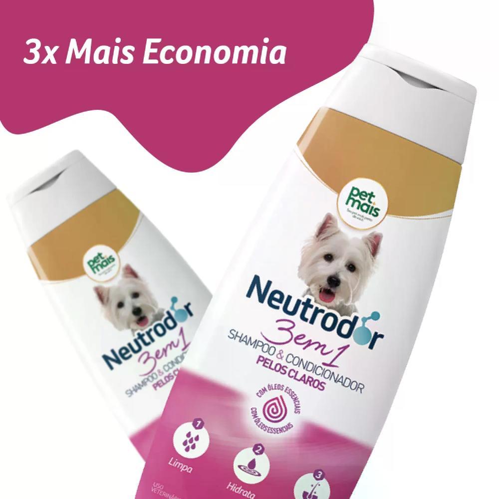 Shampoo e Condicionador 3 em 1 para Pelos Claros Neutrodor Petmais - 2