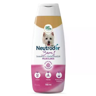 Shampoo e Condicionador 3 em 1 para Pelos Claros Neutrodor Petmais