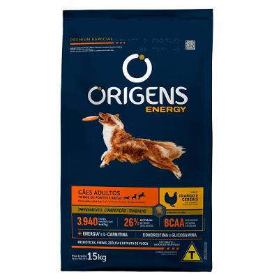 Ração Origens Energy Cães Adultos Frango e Cereais