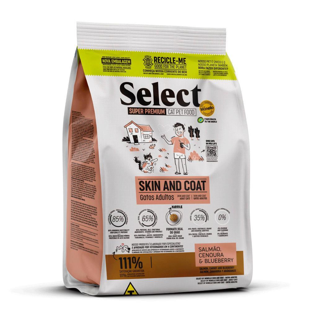 Ração Monello Select Gatos Adultos Skin and Coat - 1