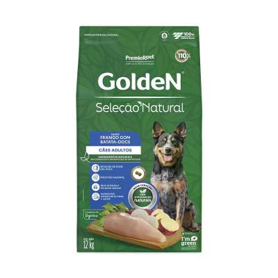 Ração Golden Seleção Natural Cães Adultos Frango com Batata Doce