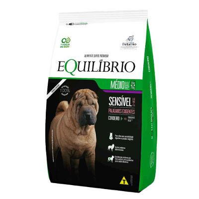 Ração Equilíbrio para Cães Sensíveis Adultos Porte Médio Cordeiro