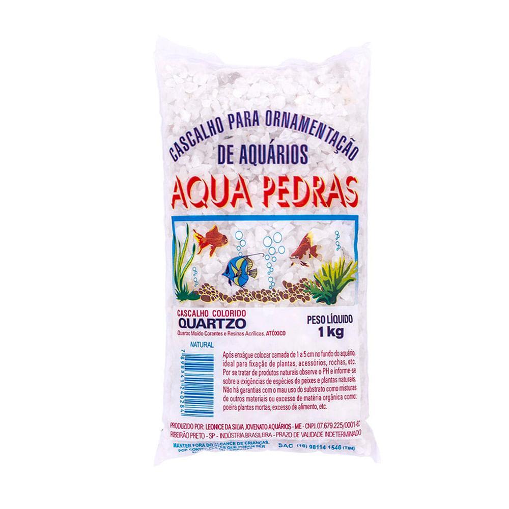 Cascalho para Aquário Quartzo Nº 2 Aqua Pedras Branco - 1