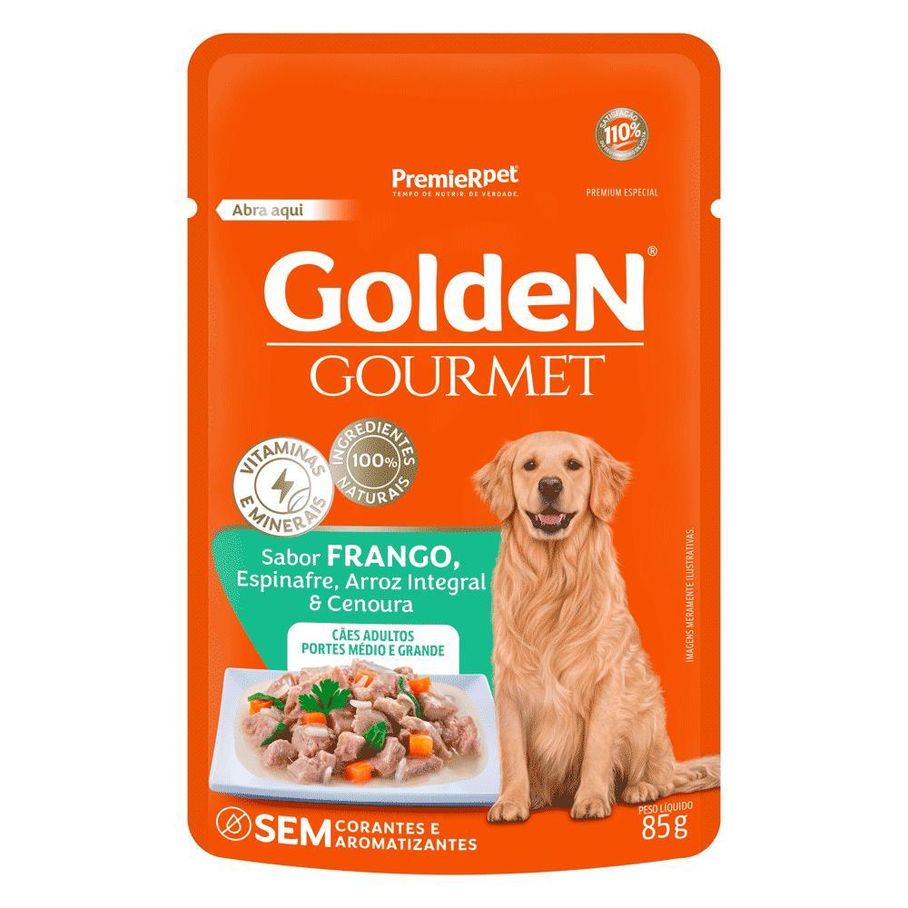 Ração Úmida Golden Gourmet Cães Adultos Portes Médio e Grande Frango - 1