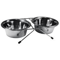 Comedouro Inox Duplo Suporte Baixo Jambo - 2