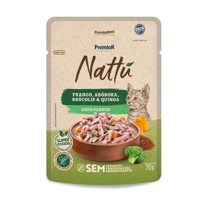 Ração Úmida Premier Nattu Gatos Filhotes Frango e Abóbora
