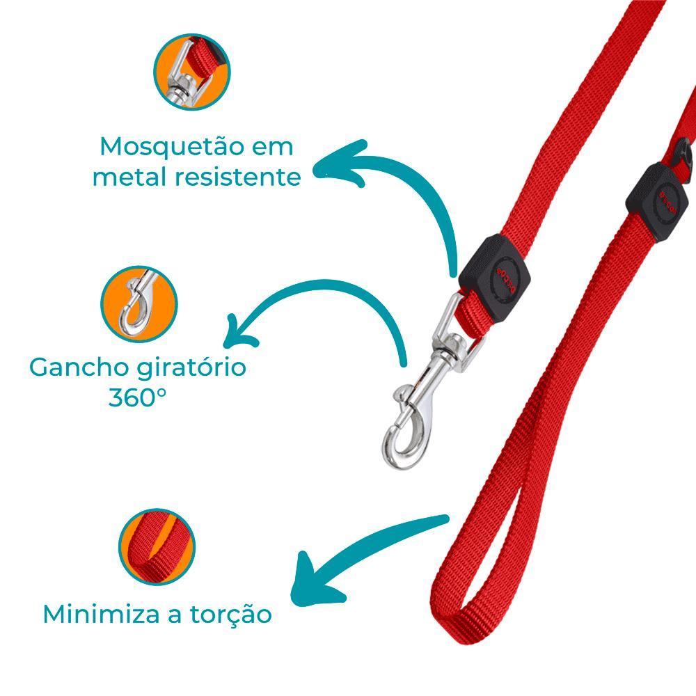 Guia para Cães Nylon Doco Vermelha - 2