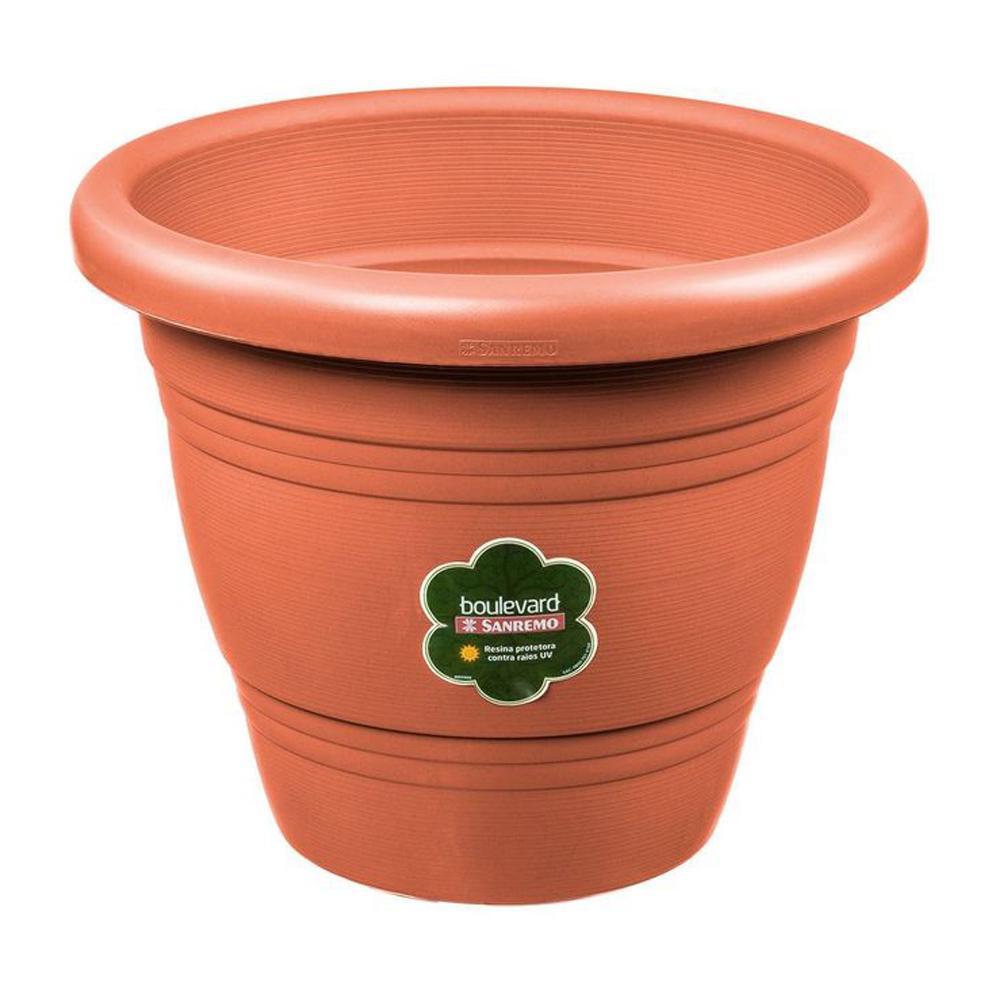 Vaso Plástico Redondo Terra Cota Sanremo - 2