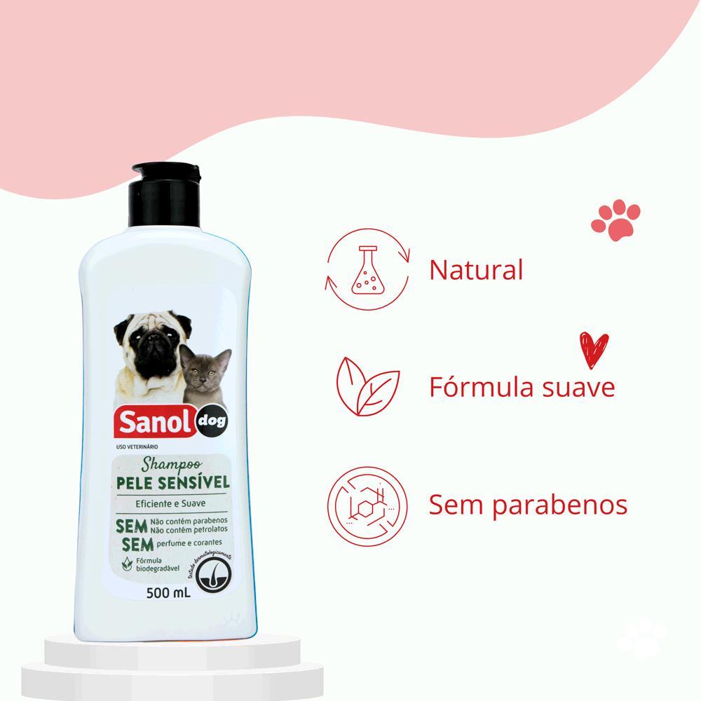 Shampoo Pele Sensível Cães e Gatos Sanol - 5