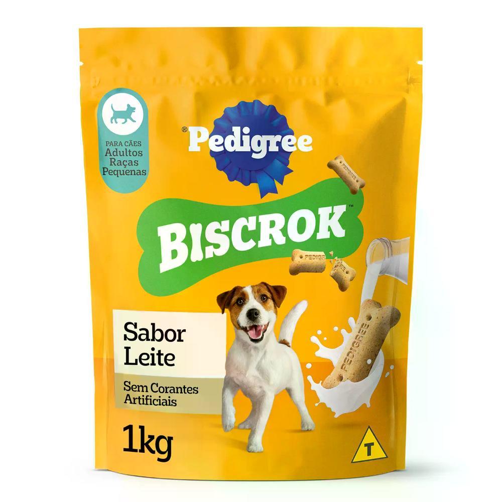 Biscoito Pedigree Biscrok para Cães Adultos Raças Pequenas Leite - 1